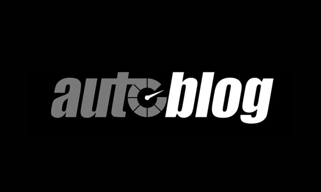 The autoblog logo in black and white