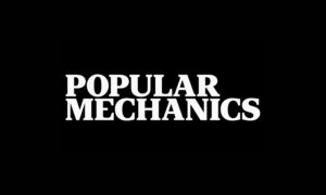The Popular Mechanics logo in black and white