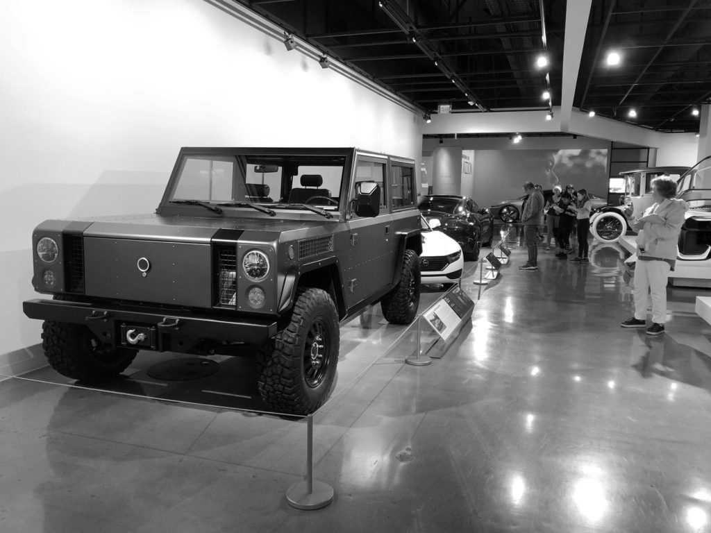 The Bollinger B1 Prototype in the Petersen Automotive Museum in Los Angeles, California