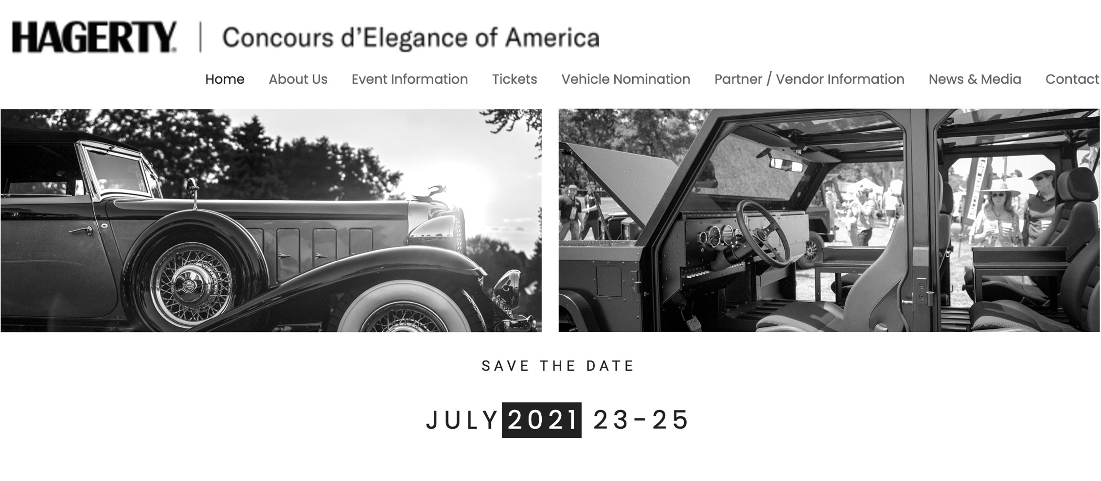 Announcement image for the Concours d'Elegance of America July 23 through 25, 2021