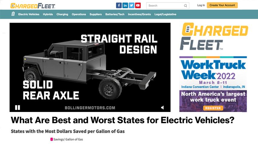 charged fleet website screenshot with B2 Chassis cab