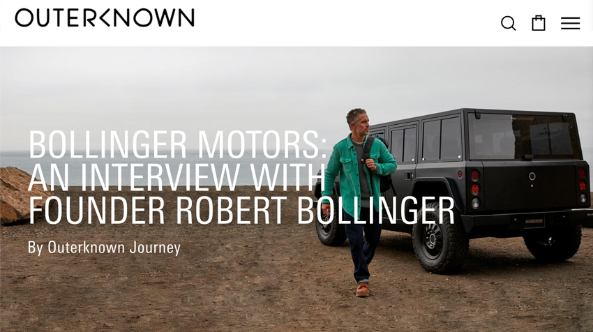 Outerknown Bollinger Motors B1 on PCH