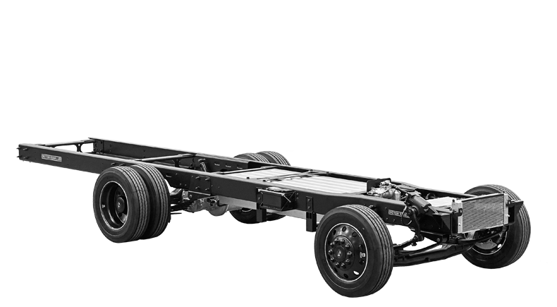 a picture of an electric commercial truck chassis skateboard